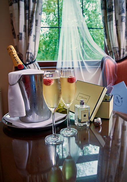 Champagne in room at Bunratty Manor